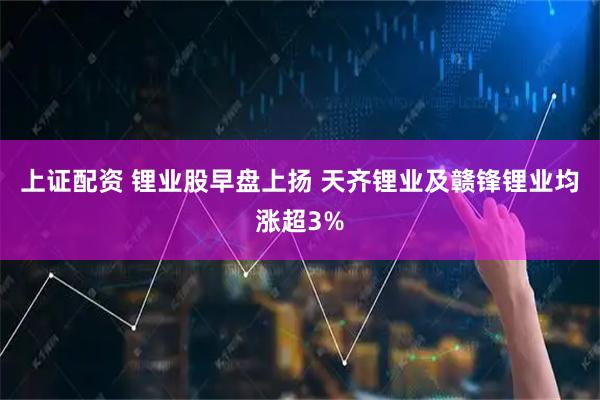 上证配资 锂业股早盘上扬 天齐锂业及赣锋锂业均涨超3%